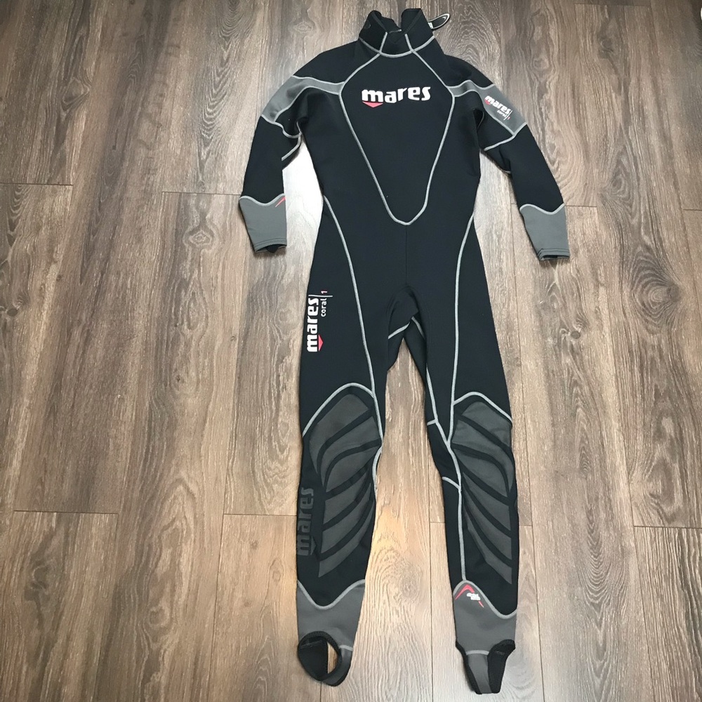 Mares Coral 1 Performance Watersports Mens Black Gray Elliptical Stretch Wetsuit